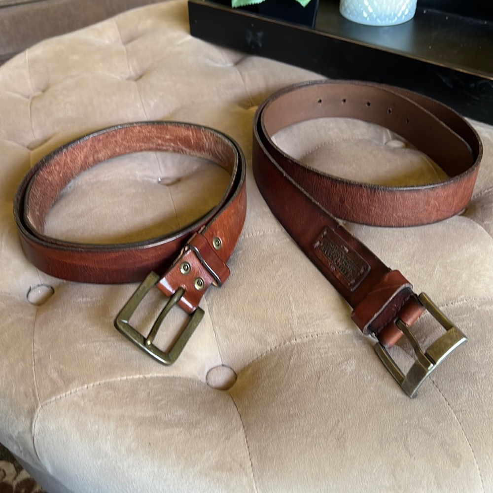 Two Genuine Leather Belts Men’s Sz 42
